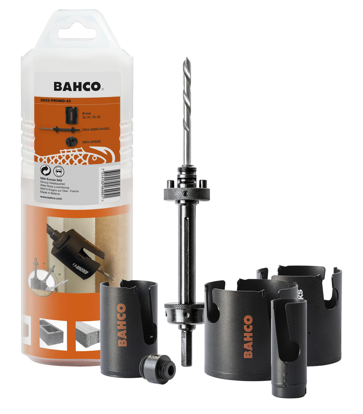 Conjunto de serras craneanas para construção múltipla Superior™ de 32 mm-83 mm - 6 peças Bahco 3833-PROMO-42