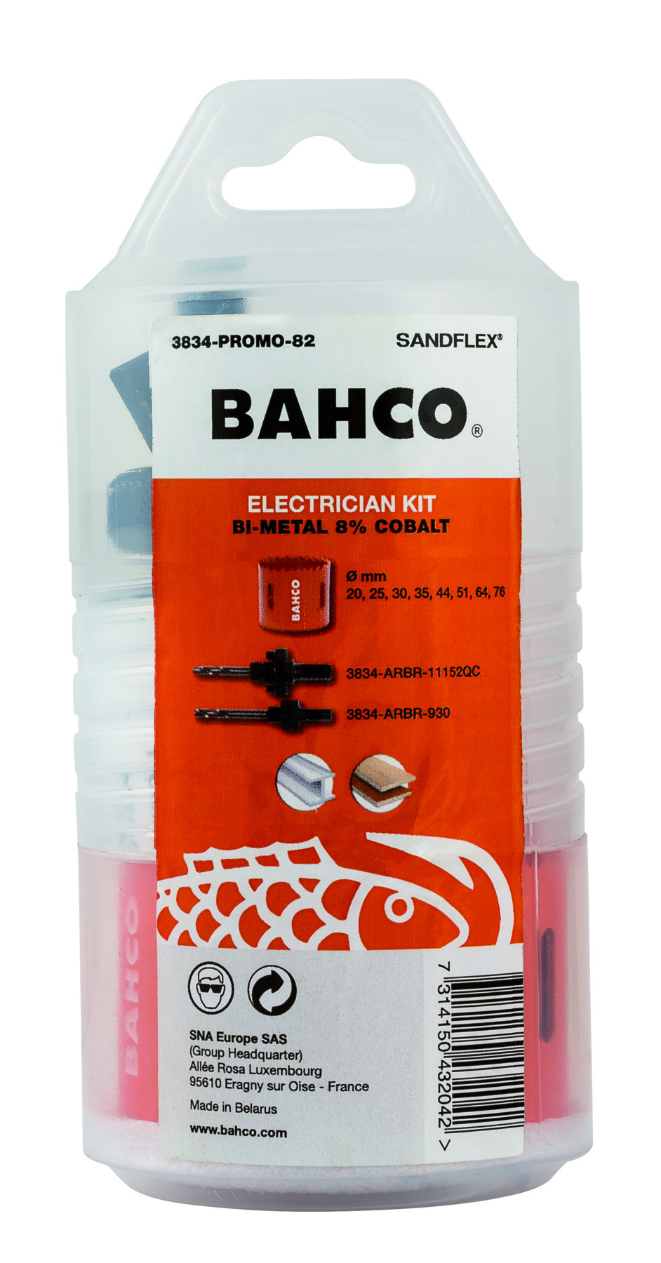 Conjunto de serras craneanas em bimetal Sandflex® de 20 mm-76 mm - 10 peças Bahco 3834-PROMO-82