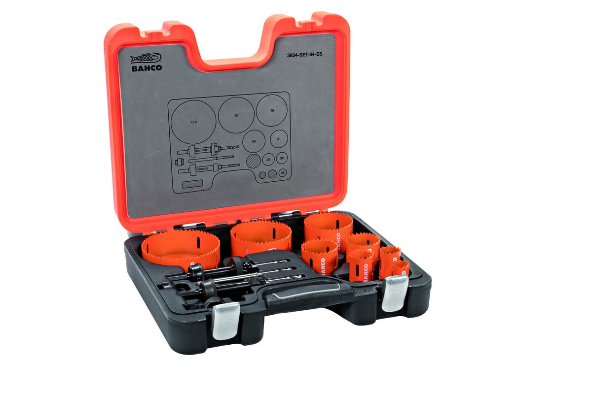 Conjunto de serras craneanas em bimetal Sandflex® para metais 25 mm-114 mm -12 peças Bahco 3834-SET-84-ES
