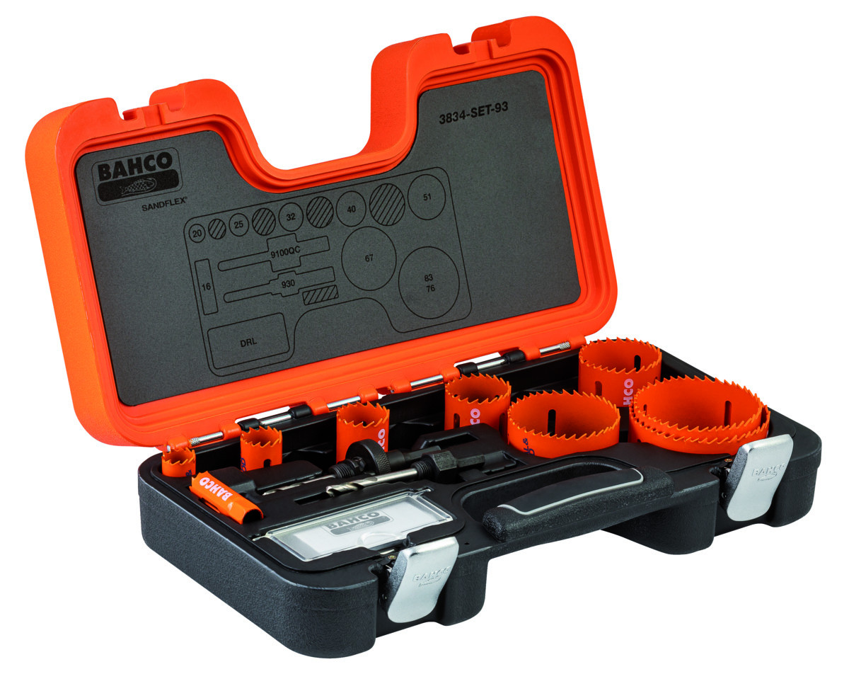 Conjunto de serras craneanas em bimetal Sandflex® de 16 mm-83 mm -12 peças Bahco 3834-SET-93