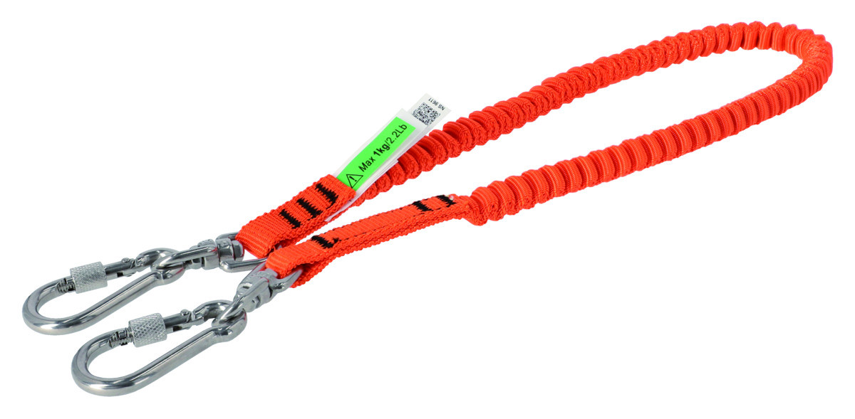 Corda de tracção laranja de alta visibilidade com mosquetão giratório 1 kg 0,6 m Bahco 3875-LY60
