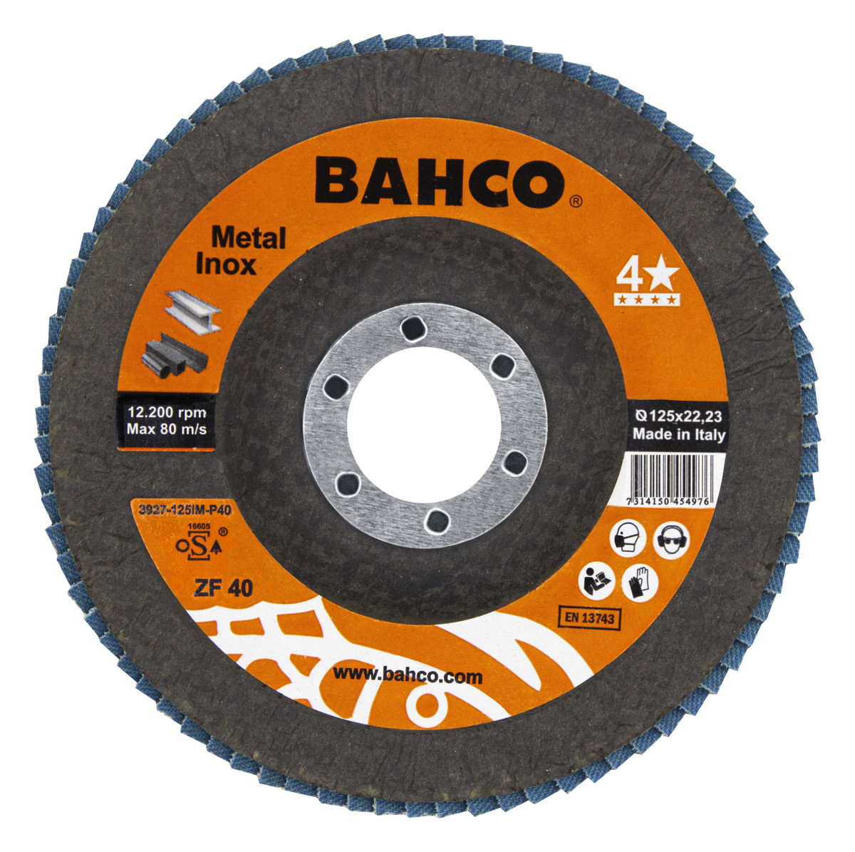 Discos Abrasivos para desbaste de Inox & Metal 115 x P60 x 22.23mm Bahco 3927-115IM-P60