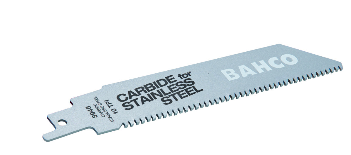 Lâminas com ponta de carboneto de tungsténio para serra sabre para o corte de aço inoxidável 10 TPI 150 mm Bahco 3946-150-10-HST-1P