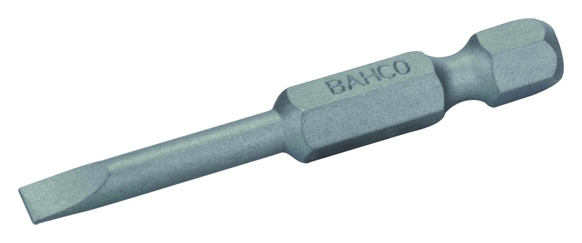 Pontas de aparafusadora standard 1/4" para parafusos de fenda de 1 mm x 6 mm x 50 mm - 2 Pcs/Embalagem blister Bahco 59S/50/6.0-2P