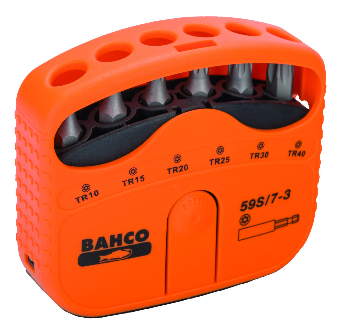Conjunto de 7peças de bits para parafusos TORX® de segurança e suporte para bits Bahco 59S/7-3