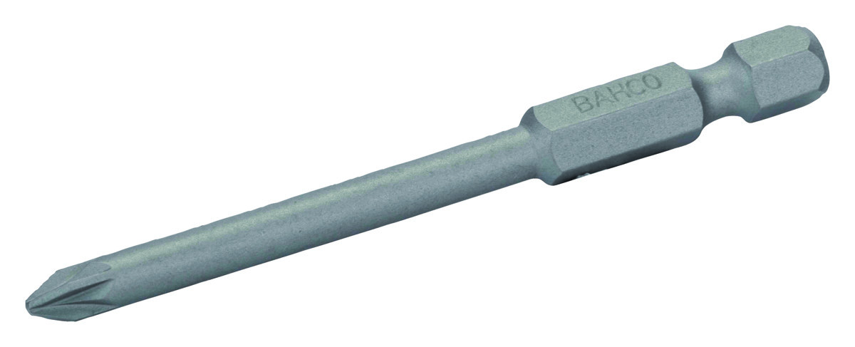 Pontas de aparafusadora standard 1/4" para parafusos Pozidriv de PZ2 -70 mm - 5 Pcs/Caixa de plástico Bahco 59S/70PZ2