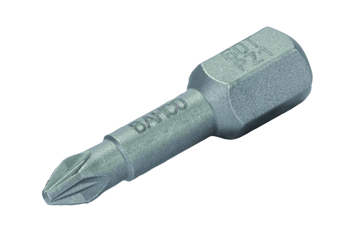 Pontas de aparafusadora de torção 1/4" para parafusos PZ2 - 25 mm - 2 Pcs/Embalagem blister Bahco 60T/PZ2-2P