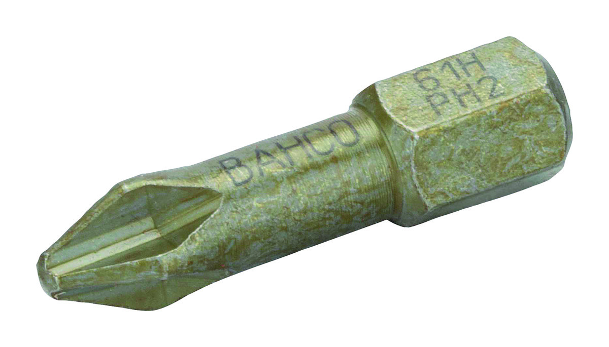 Pontas de aparafusadora de torção extraduras 1/4" para parafusos PH1 - 25 mm - 2 Pcs/Embalagem blister Bahco 61H/PH1-2P