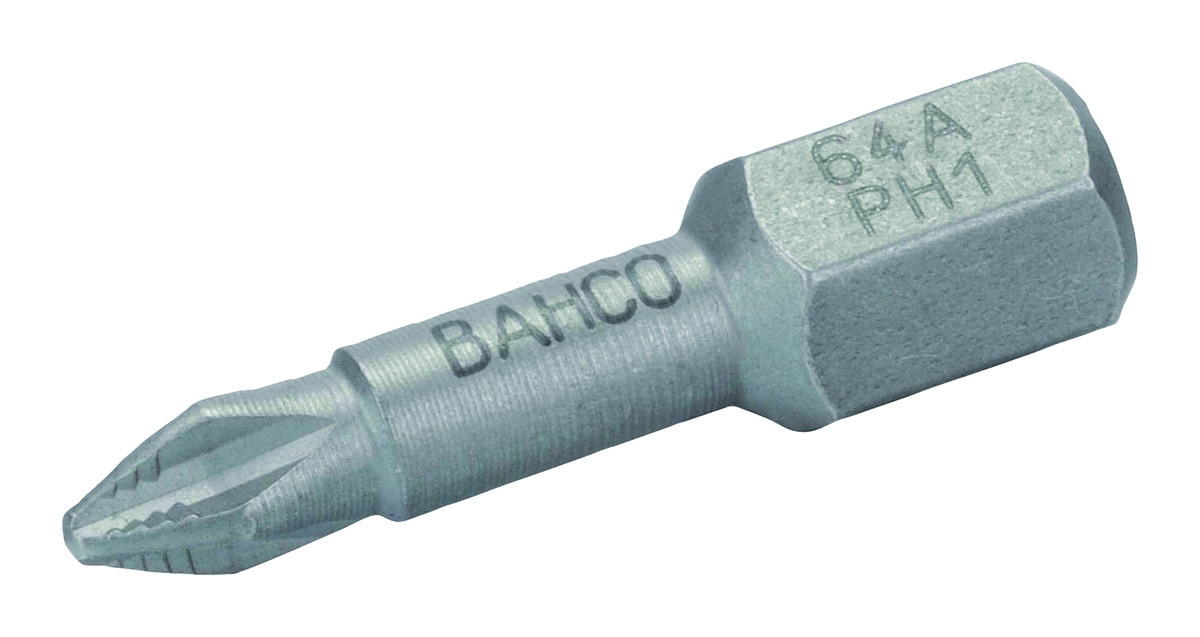 Pontas de aparafusadora de torção ACR 1/4" para parafusos PH3 - 25 mm - 2 Pcs/Embalagem blister Bahco 64A/PH3-2P