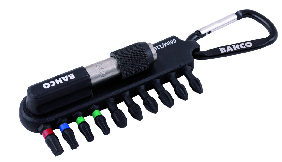 Conjunto de pontas de torção de alta resistência 1/4" para Phillips/Pozidriv/TORX® com suporte de plástico macio - 11 peças Bahco 66IM/11C-1