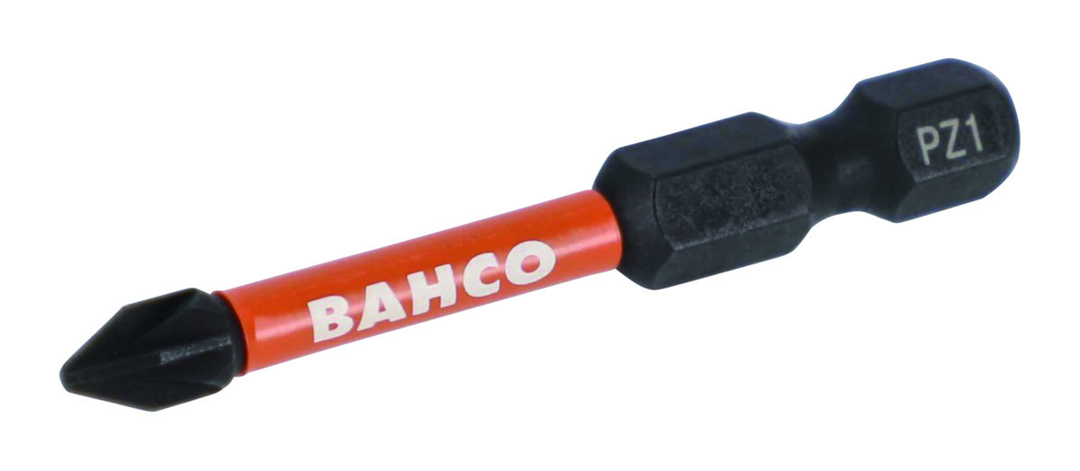 Bits de chave de fenda de torção de impacto de 1/4" para parafusos de cabeça Pozidriv PZ2 50 mm - 2 unidades/embalagem Bahco 66IM/50PZ2-2P