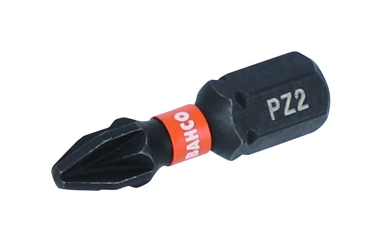 Chaves de fenda de torção de impacto de 1/4" para parafusos de cabeça Pozidriv PZ2 25 mm - 2 unidades/embalagem Bahco 66IM/PZ2-2P