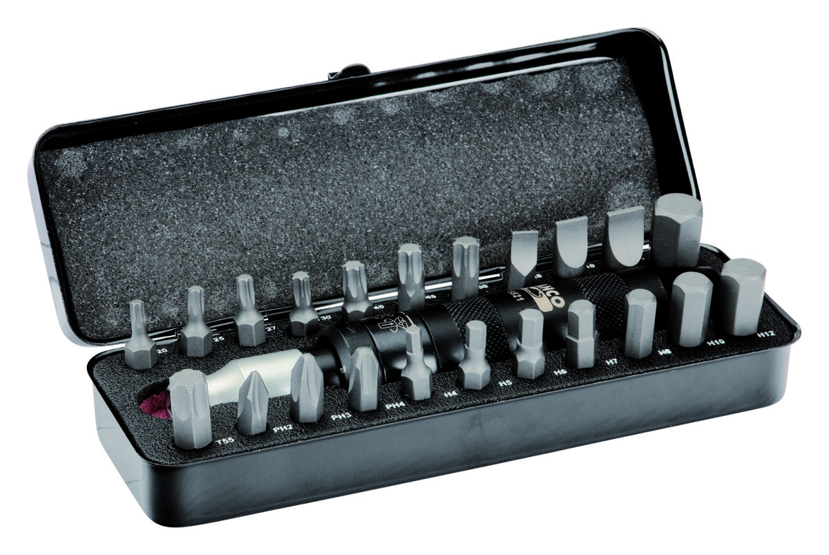 Conjunto sortido de bits para parafusos Phillips, fenda, hexagonais e TORX® Bahco 7823