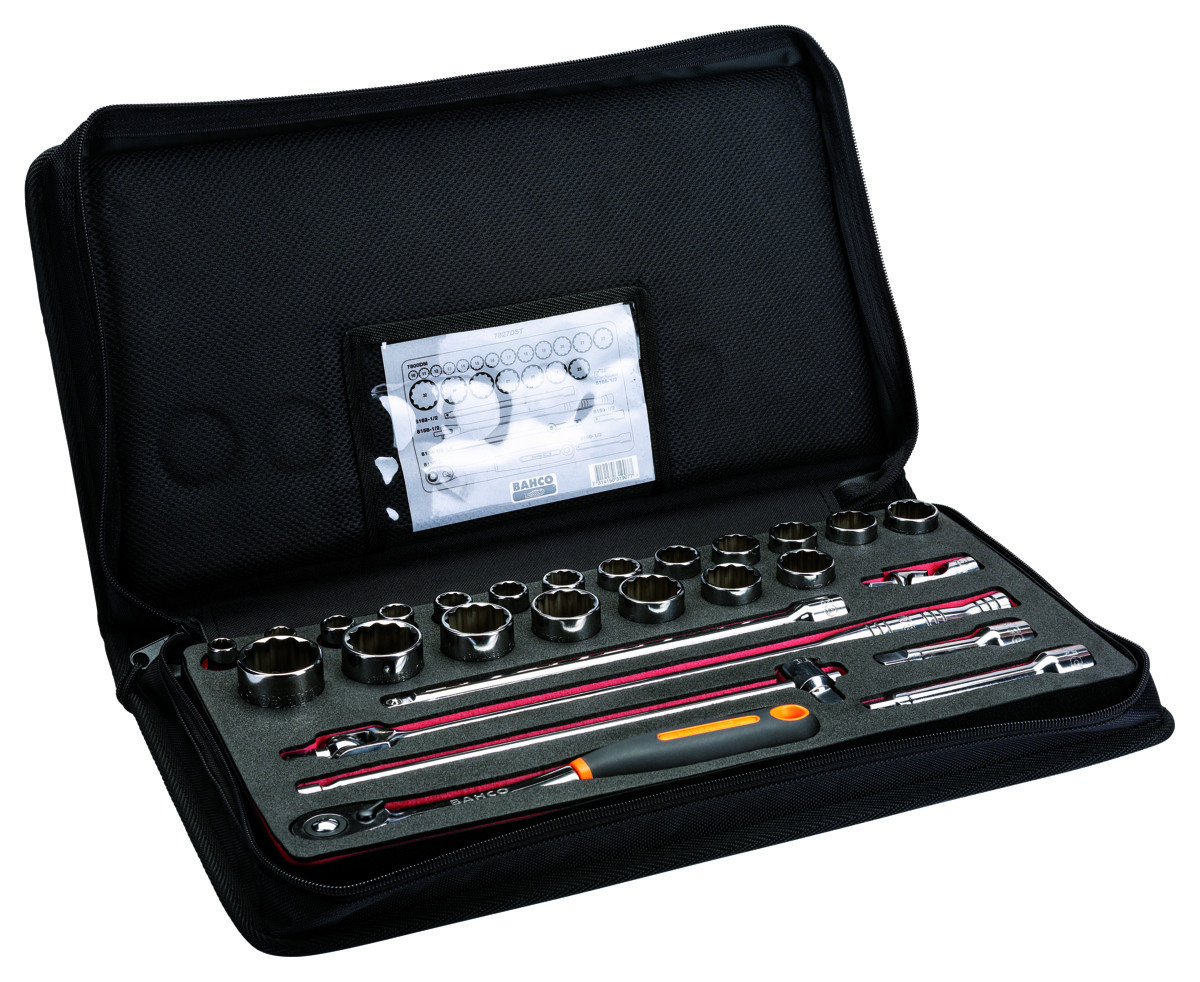 Conjunto de chaves de caixa de 1/2", 27 peças Bahco 7827DST