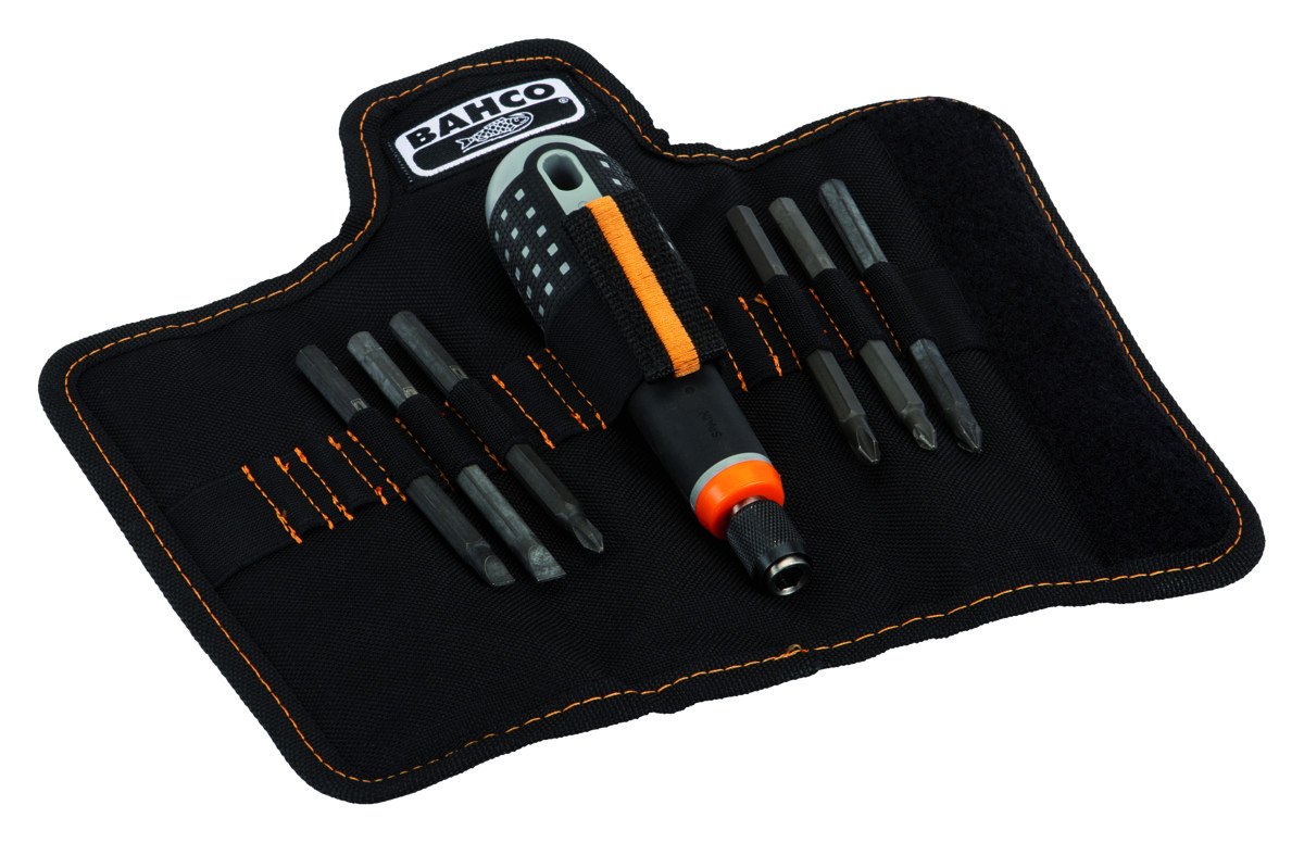 Chaves ERGO™ com kit de lâminas substituiveis, 6 peçasPara parafusos de Fenda, Phillips e Pozidriv Bahco BE-8571