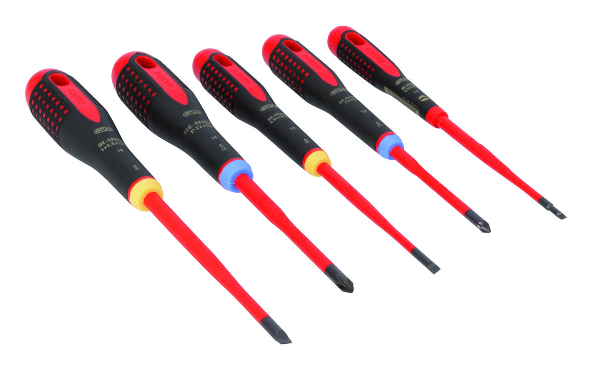Jogo de chave de parafusos isoladas ERGO™, com lâminas SLIM, 5 peças Bahco BE-9882SL