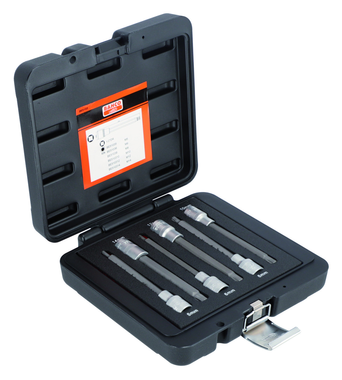 Conjunto de chaves impacto 1/2' com bits XZN, apropriado para motores Bahco BE5103