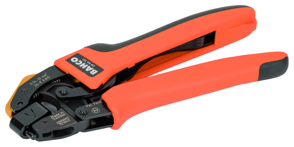 Alicate de cravar auto-ajustável - Perfil trapezoidal 0,14-10,0 mm²/AWG 26-8 Bahco CR SA T01