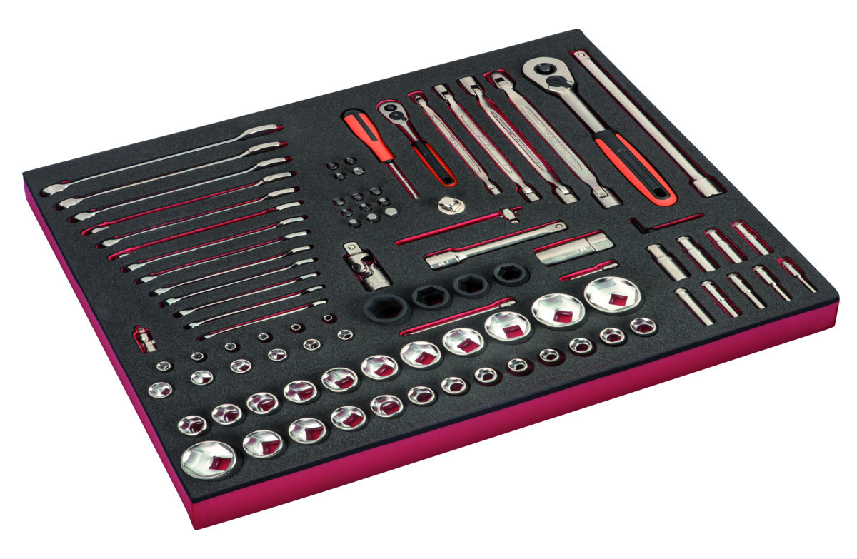 Conjunto de chaves de caixa 1/4" e 1/2", chaves de fendas e alicates 3/3 Fit&Go - 94 peças Bahco FF1A153