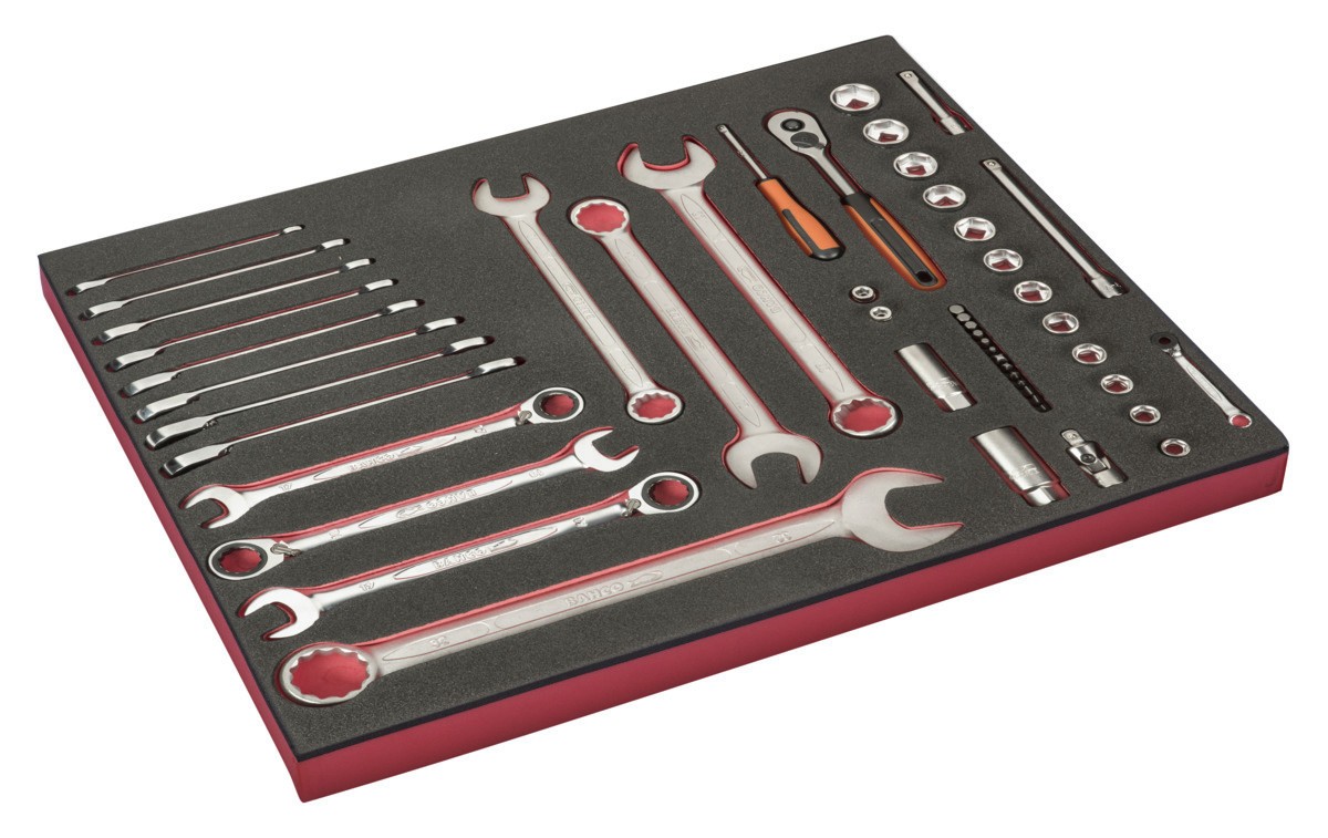 Conjunto de chaves de caixa 1/4" e 1/2", chaves de parafusos e alicates 3/3 Fit&Go - 50 peças Bahco FF1A164