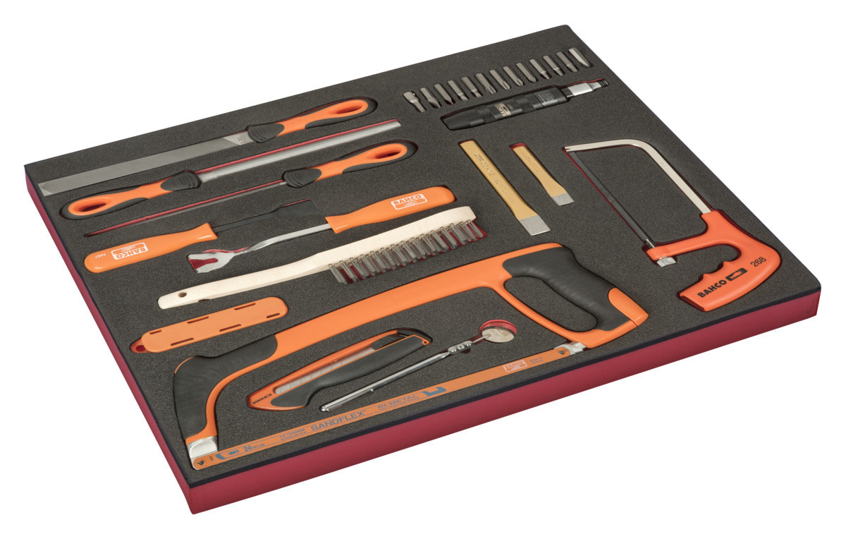 Conjunto de ferramentas de corte, chaves de impacto e limas 3/3 Fit&Go - 36 peças Bahco FF1A168