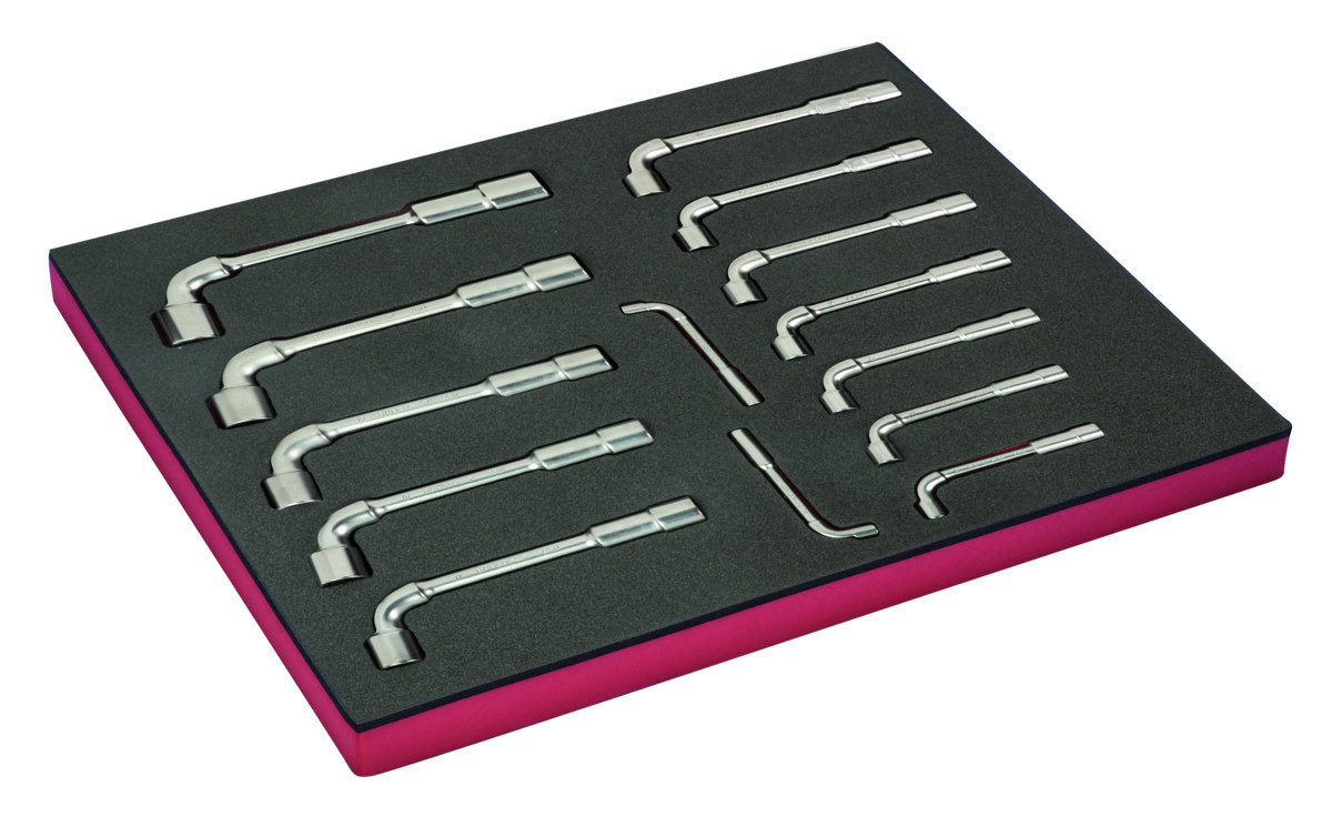 Conjunto de chaves de caixa de cabeça dupla em inserção de espuma 3/3 Fit&Go - 14 peças Bahco FF1A170