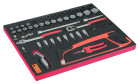 Conjunto de chaves de caixa 1/2" e chaves de caixa de impacto 1/2" em inserção de espuma marcada a laser 3/3 Fit&Go - 56 peças Bahco FF1A208LM