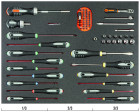 Conjunto de chaves de parafusos, chaves de roquete, chaves de caixa e pontas ERGO em inserção de espuma marcada a laser 3/3 Fit&Go - 22 peças Bahco FF1A30NB