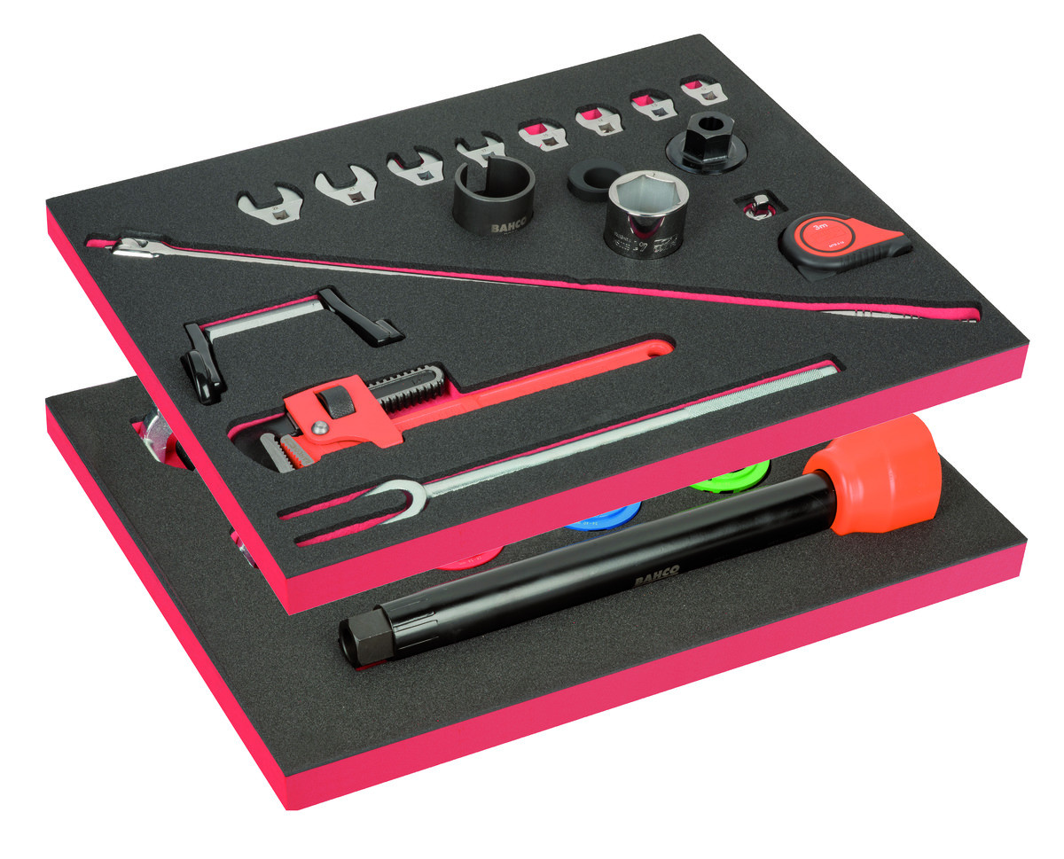2 Kits de ferramentas em espuma para reparação auto - 23 peças Bahco FF1ASET-AUTO-M4