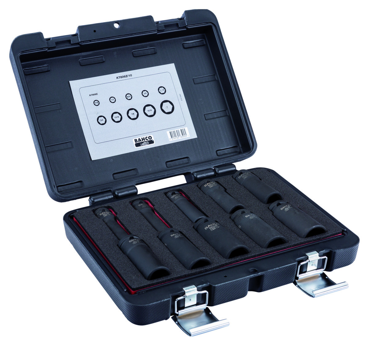 Conjunto de chaves impacto longas de 1/2', polegadas Bahco K7806Z/10