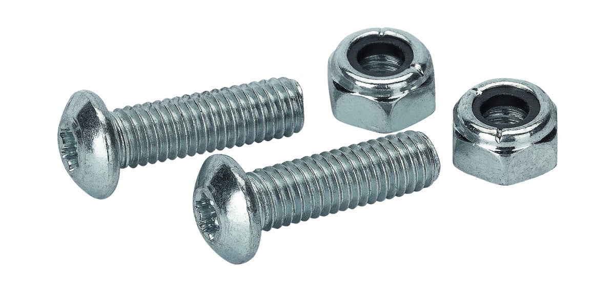 Conjunto completo (4 pcs) com parafusos e porcas para cabo de tesourões de poda. Bahco R419V