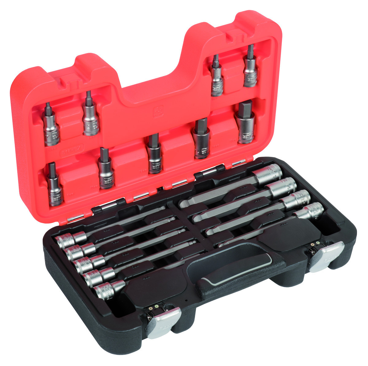 Conjunto de chaves de caixa 1/2" com pontas sextavadas - 18 peças Bahco S18HEX