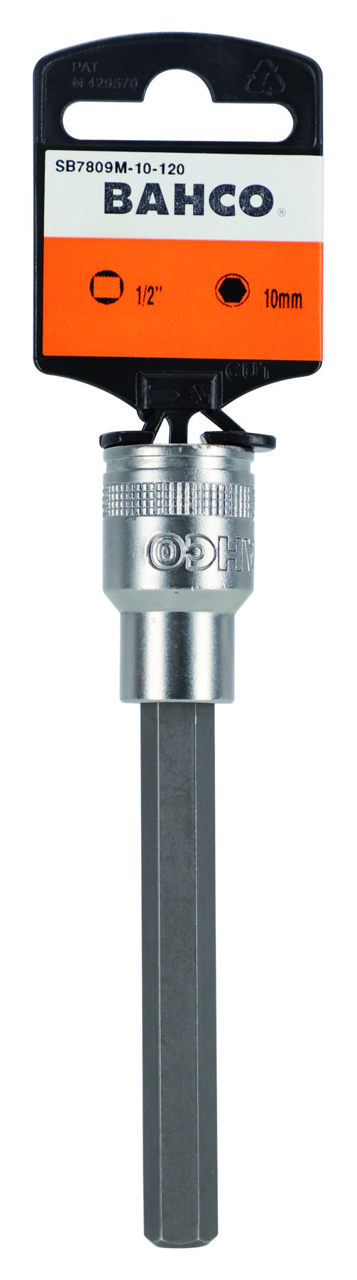 10 mm -Chaves de caixa quadradas de 1/2" para parafusos de cabeça sextavada -140 mm/Embalagem De Varejo Bahco SB7809M-10-140