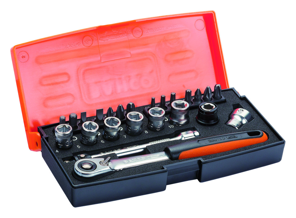 Jogo Caixa 1/4”, com Dynamic Drive-Perfil ™ 24 peças Bahco SL24