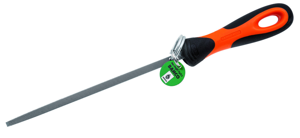200 mm - Lima quadrada de engenharia ERGO™ para corte bastardo, segundo corte ou murça com anel permanente em aço inoxidável Bahco TAH1-160-08-1-2
