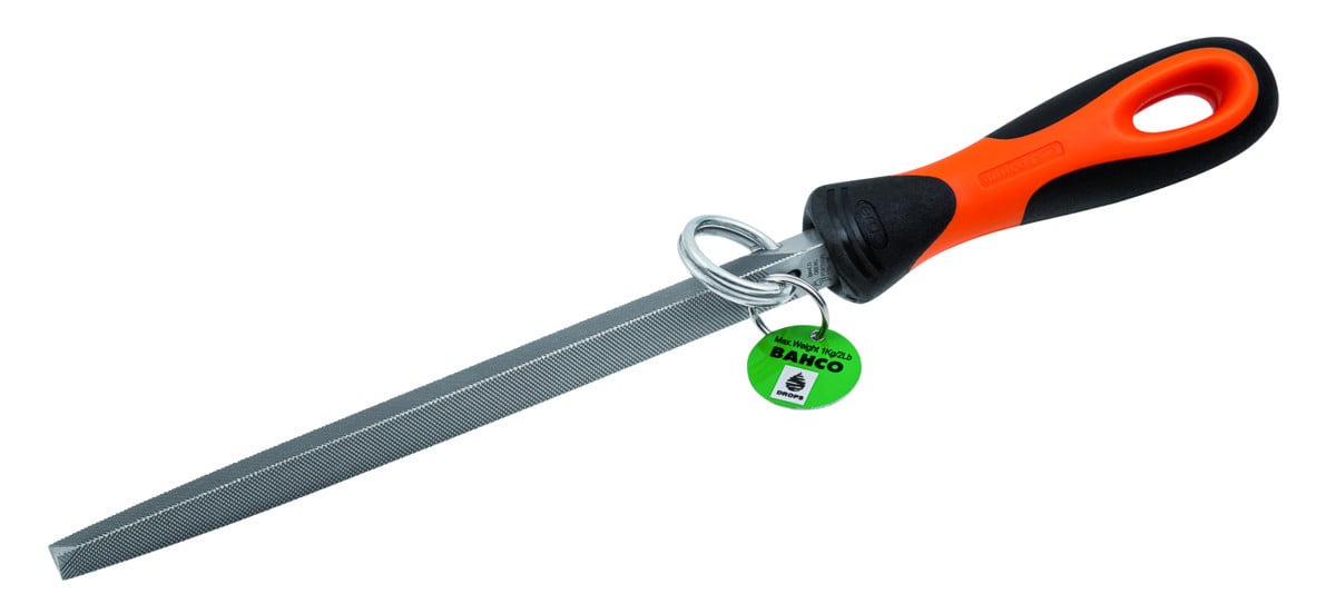 200 mm - Lima triangular de engenharia ERGO™ para corte bastardo, segundo corte ou murça com anel permanente em aço inoxidável Bahco TAH1-170-08-1-2