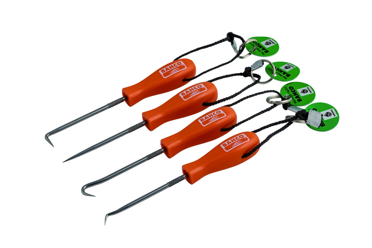 Conjunto de ferramentas miniatura com sovelas/ganchos/ponteiros com laço de arame têxtil Kevlar Bahco TAH2633/S4