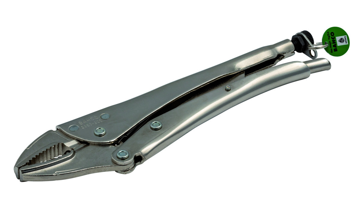 Alicate de pressão automático com mandíbulas curvadas com placa metálica fixa - 300 mm Bahco TAH2953-300