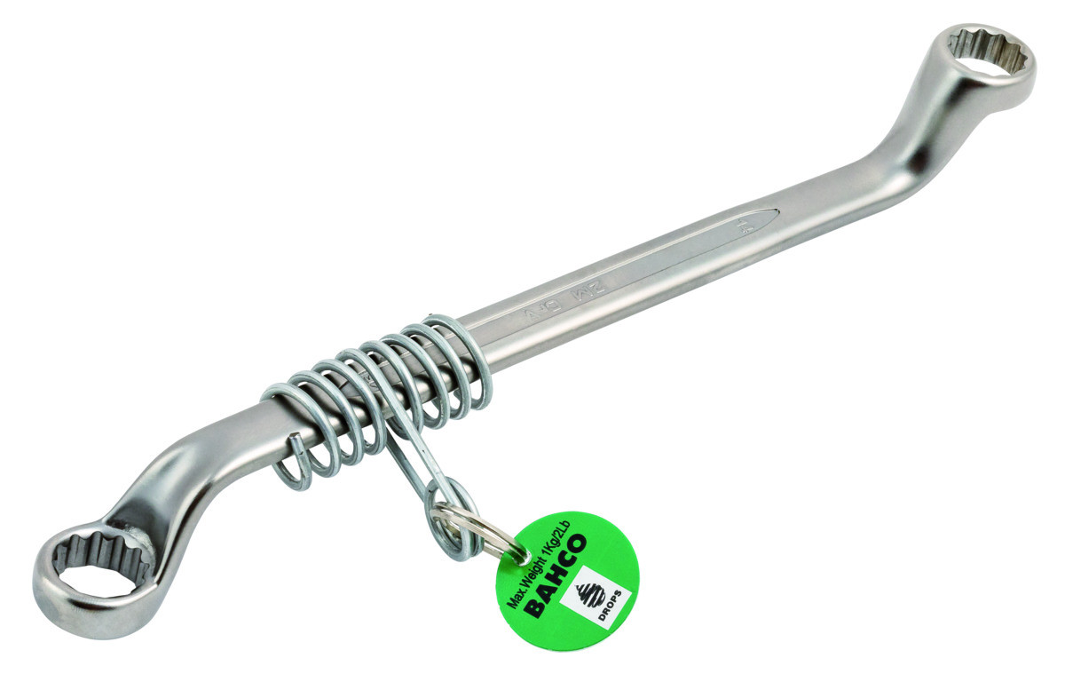 Chaves de extremidade de anel duplo de compensação longa, no sistema métrico, com acabamento cromado com mola deslizante de aço inoxidável - 10 mm x 11 mm Bahco TAH2M-10-11