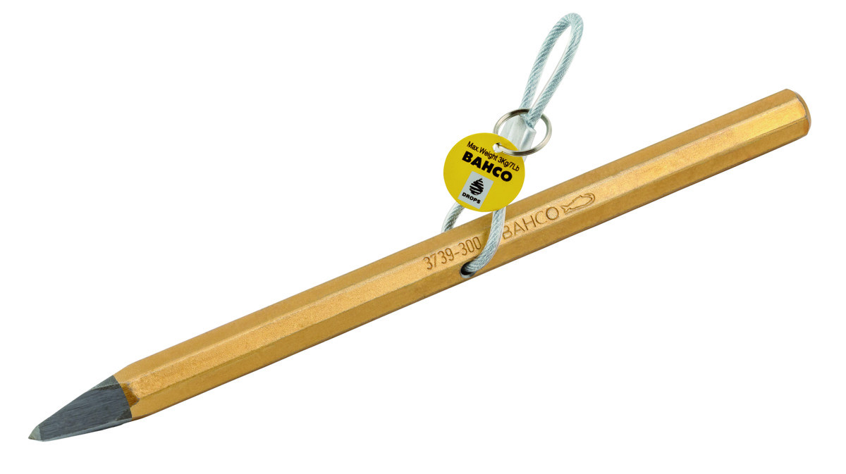Ponteiros com haste octogonal e acabamento em cobre envernizado com aro de arame metálico fixo - 300 mm Bahco TAH3739-300