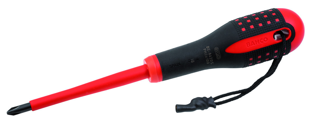 Chave de parafusos Phillips ERGO™ isolada com fio de Kevlar Bahco TAHBE-8620S