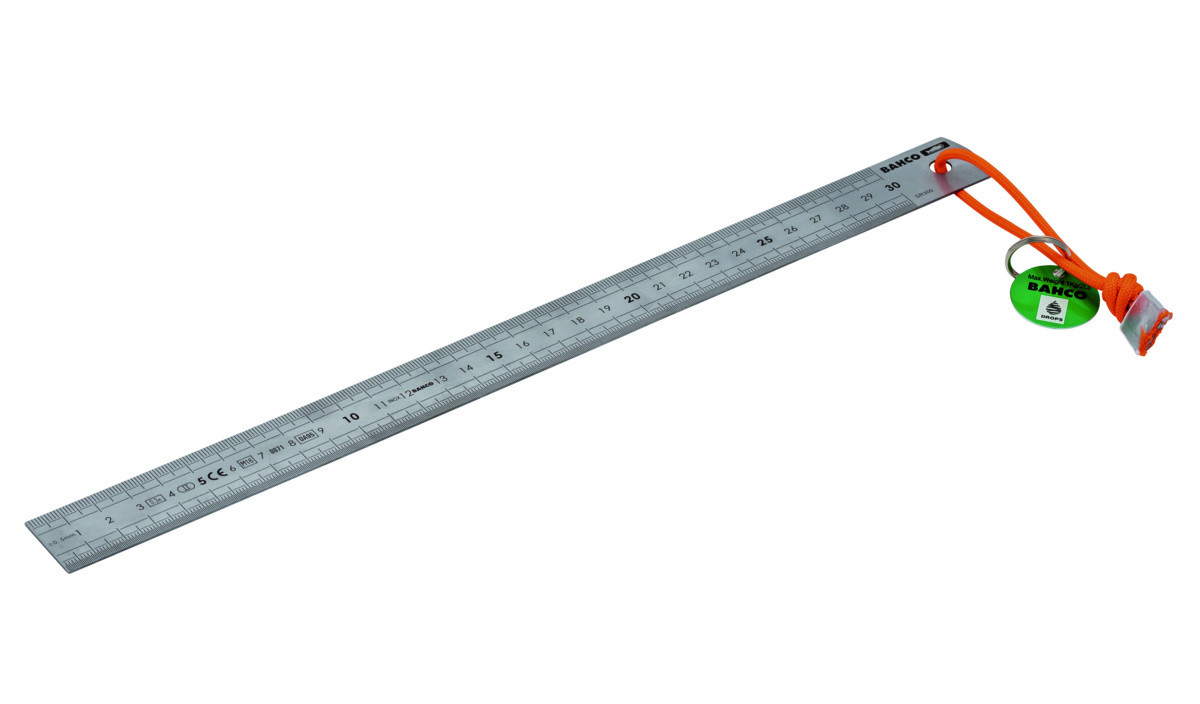 Réguas métricas de aço inoxidável com laço de arame têxtil Dyneema - 300 mm Bahco TAHSR300-MM