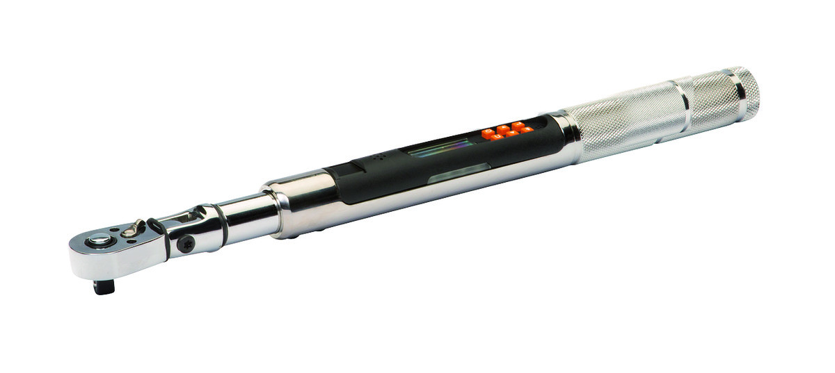 Chave dinamométrica digital e de ângulo fina com memória/USB e cabeça de roquete fixa de 7-135 Nm Bahco TAWM38135M