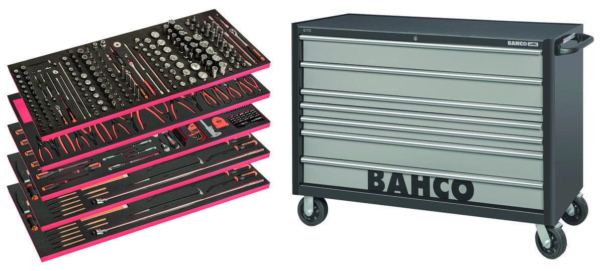 Kit de ferramentas para carrinho de ferramentas 53" - 488 peças Bahco XXL