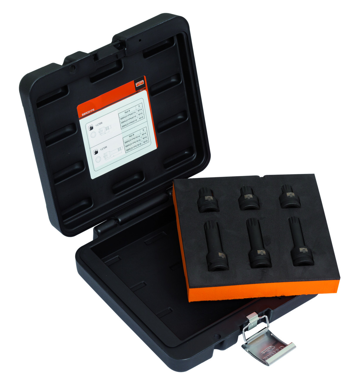 Conjunto de chaves impacto de 1/2' com bits XZN para travões Bahco BBR201P6