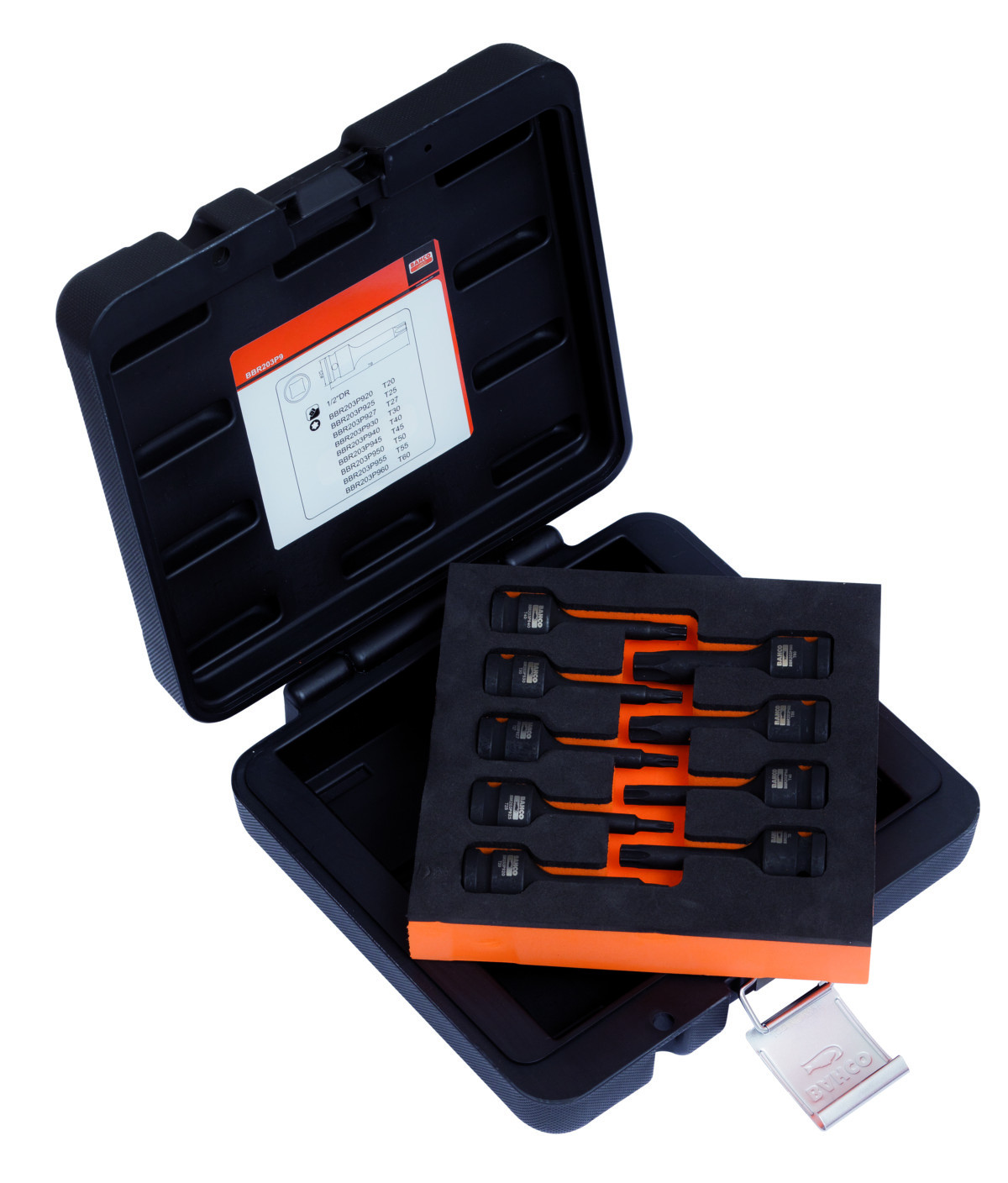 Chaves impacto 1/2' com bits TX para travões Bahco BBR203P9