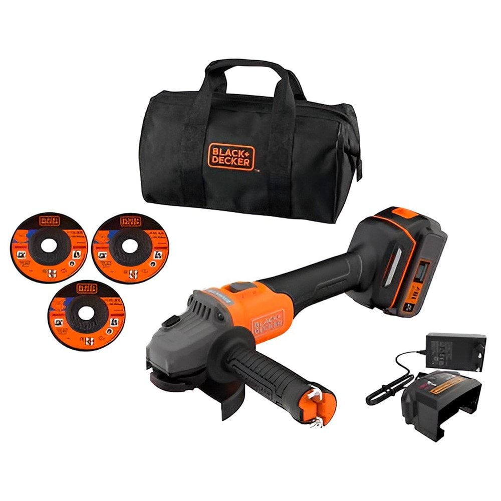 Rebarbadora 18V Brushless 115mm  4Ah Black Decker BCG6L8F1S-QW 
