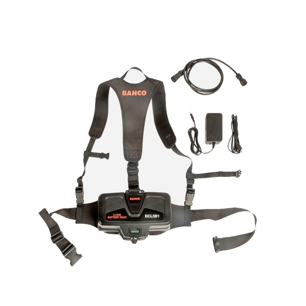 Kit Arnês + Bateria 36V 20Ah e Carregador p/ Varejadora Bahco BCL5B1PACK