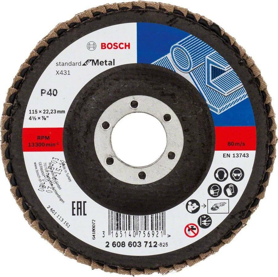 Disco de Lixa em Lamelas Ø115 G60 X431 Bosch 2608603713