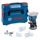 Bosch Professional Tupia de Canto e Superfície sem Fio GKF 18V-8 com Calha Paralela,Protetor de Limalha,Pinça 8mm,2 Adaptadores de Aspiração (Plano e Angular)+Mala L-BOXX 136